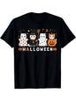 Women and Men Halloween Pure Cotton T-Shirt Black casual short sleeve