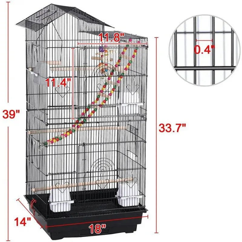 Large Roof Top Bird Cage for Small Birds