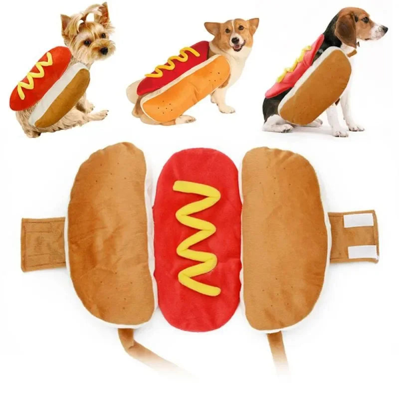Funny Halloween Hot Dog Shaped Dog Costume