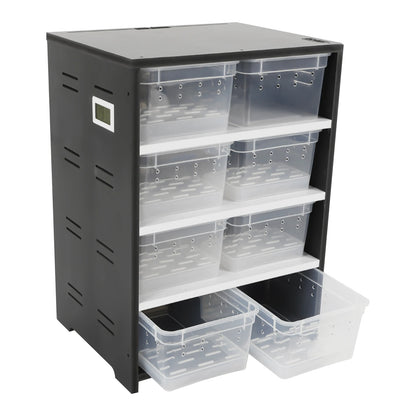 Reptile Breeding or Storage Containers and Cabinet