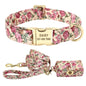 Floral Print Dog Collar Leash Set
