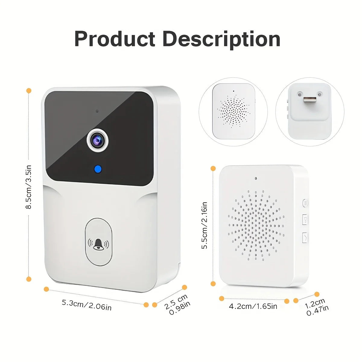 Wireless smart video doorbel
