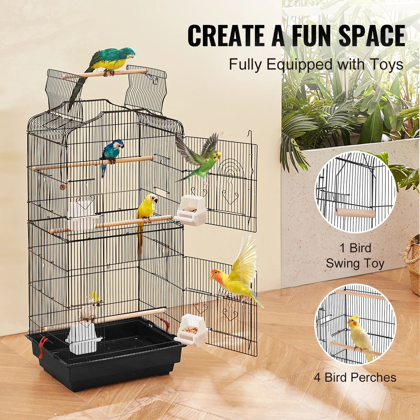 Open Top Large Bird Cage