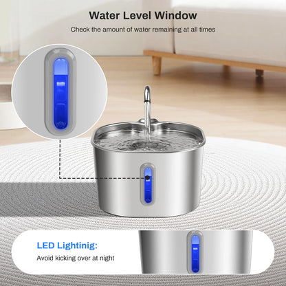 Stainless Steel Ultra Quiet Pet Fountain
