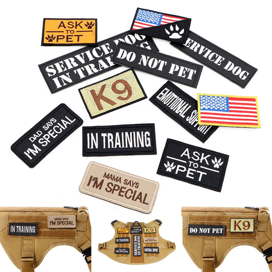 12 Pieces Tactical Patch Bundle For Dog Vest