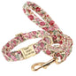 Floral Print Dog Collar Leash Set