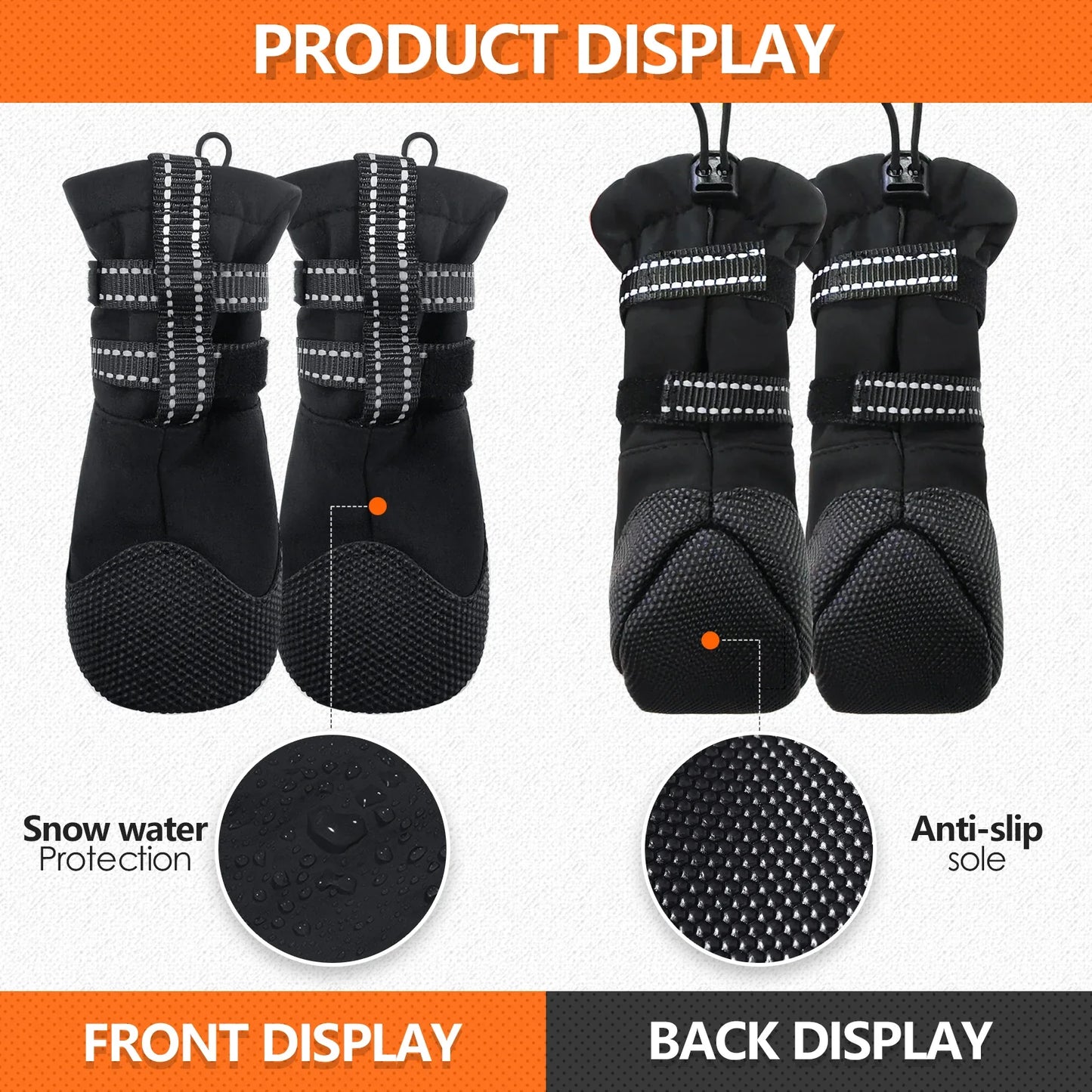Anti Slip, Waterproof, Reflective, Shoes for Dogs