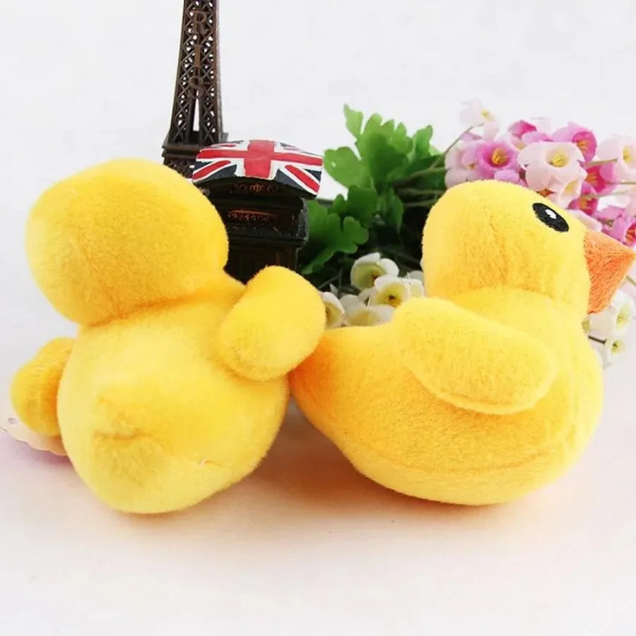 Yellow Duck Plush Squeaker Toy