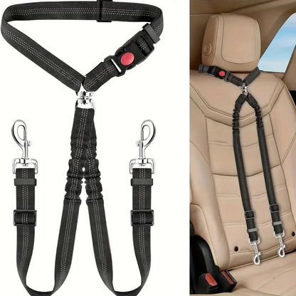 Seatbelt Safety Harness For 2 Pets