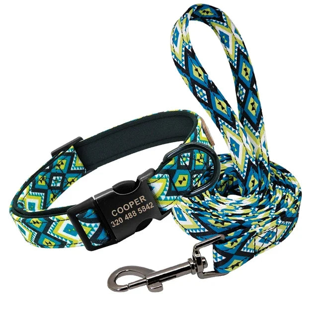 Personalized Dog Collar & Leash  Set