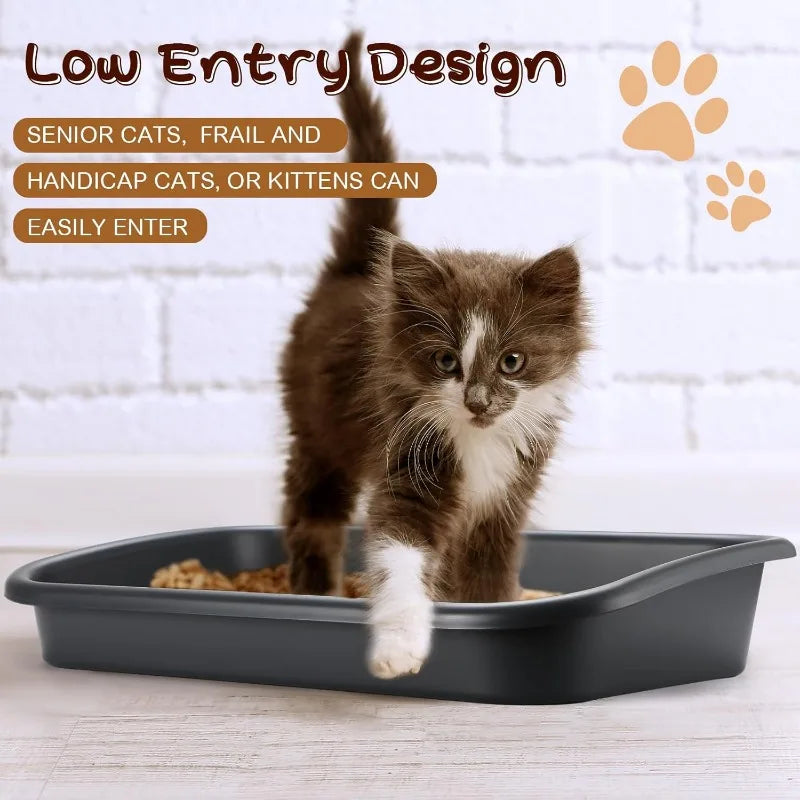 3 Pcs Low Entry Senior Cat Litter Box