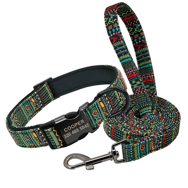 Personalized Dog Collar & Leash  Set