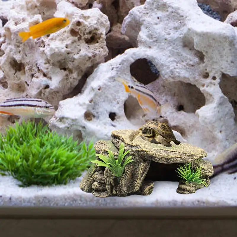 Reptile Hiding Habitat, Reptile Box Shelter Terrarium Hiding Caves for Turtle Aquarium Terrarium Decoration Ornament