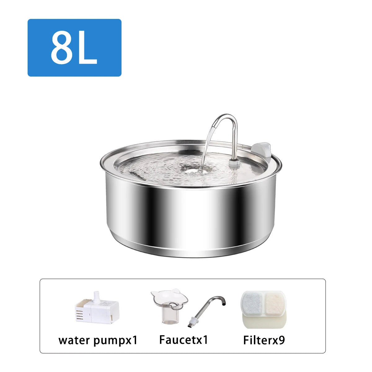 Stainless Steel Pet Water Fountain