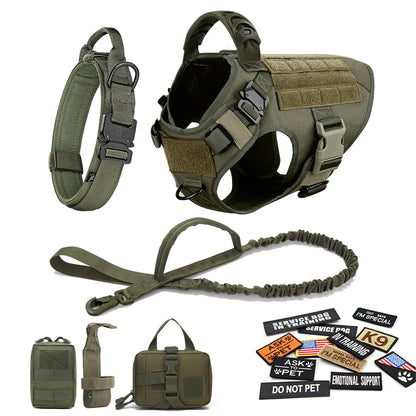 Military Style Large Dog Harness Collar & Accessories