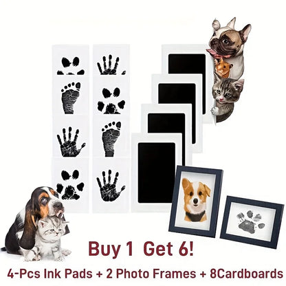 Pet Paw Print Impression Kit with Photo Frames
