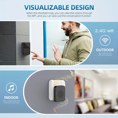 Wireless smart video doorbel