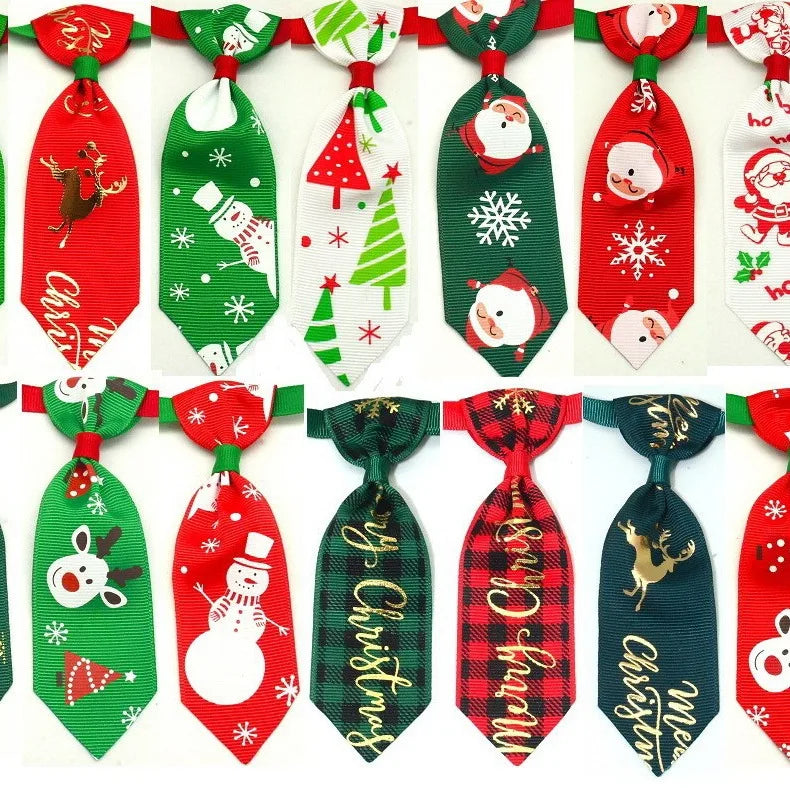 50pcs/lot Christmas Pet Ties