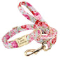 Floral Print Dog Collar Leash Set
