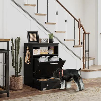 Pet Feeding Station Storage Cabinet